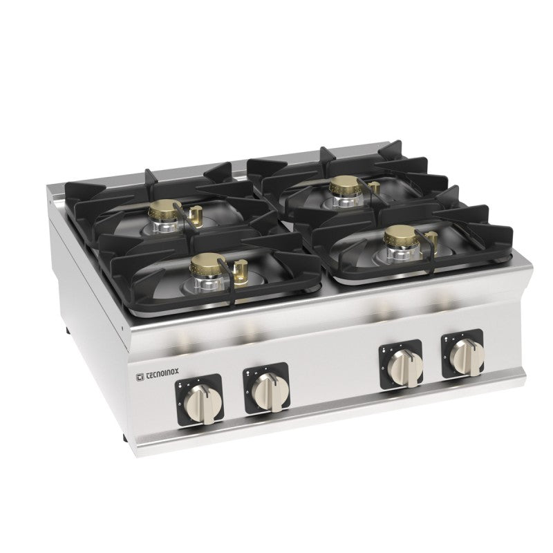 Plaque de cuisson - Top 4 feux SUPER vifs gaz - Gamme 700 - Hauteur 280 mm - Tecnoinox