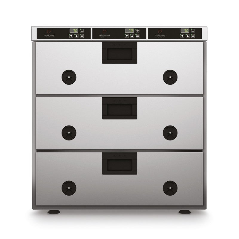 Tiroirs de maintien au chaud - 3 bacs GN 1/1 prof. 150 mm - Panneau de commande indépendant - Moduline
