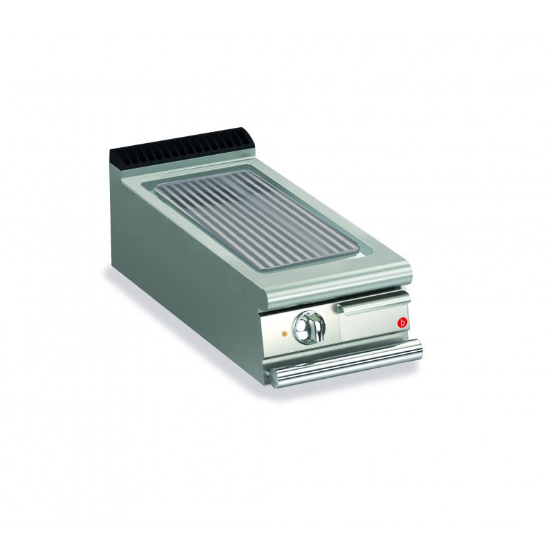Top plancha électrique - Plaque rainurée 17,3 dm² - Chrome dur - Larg. 400 mm - 305 x 490 - Gamme QUEEN 700 - Baron