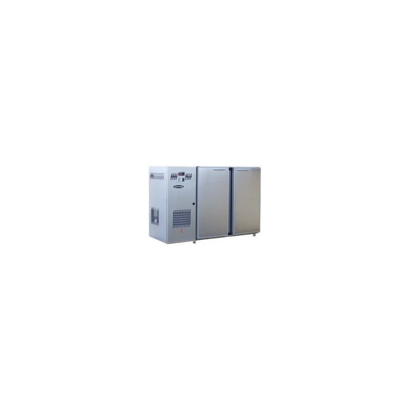 Arrière-bar Inox - Série CLASSIC - Groupe logé - 2 moyennes portes pleines - 260 litres - Unifrigor