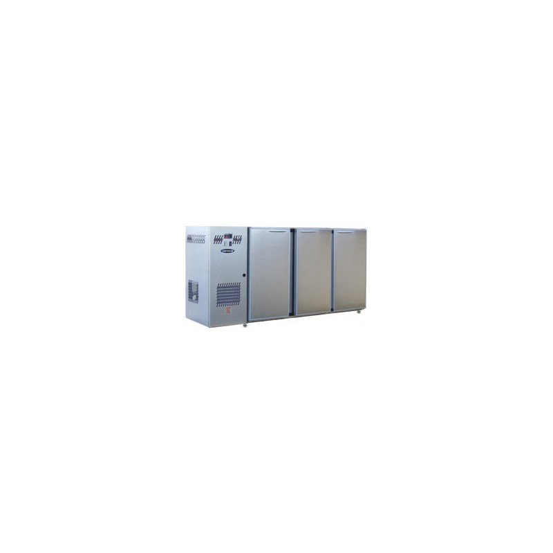 Arrière-bar Inox - Série CLASSIC - Groupe logé - 3 moyennes portes pleines - 617 litres - Unifrigor
