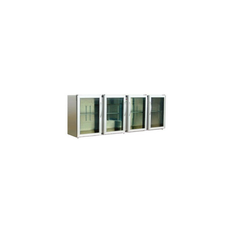 Arrière-bar Inox - Série LEDS - Sans groupe - 4 larges portes vitrées - 722 litres - Unifrigor