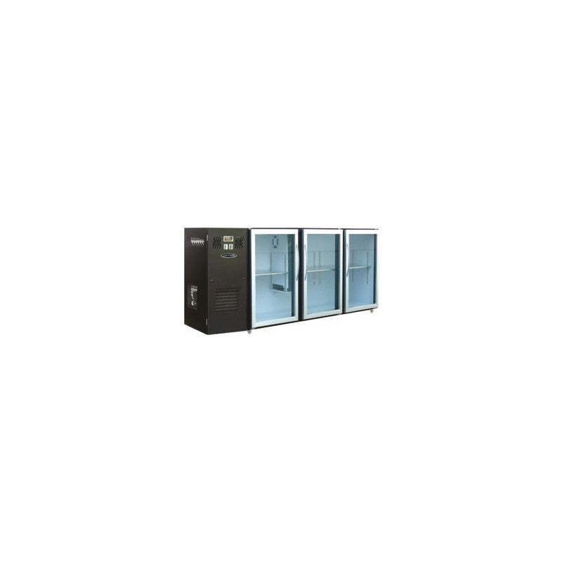 Arrière-bar Skinplate - Série LEDS - Groupe logé - 3 moyennes portes vitrées - 436 litres - Unifrigor