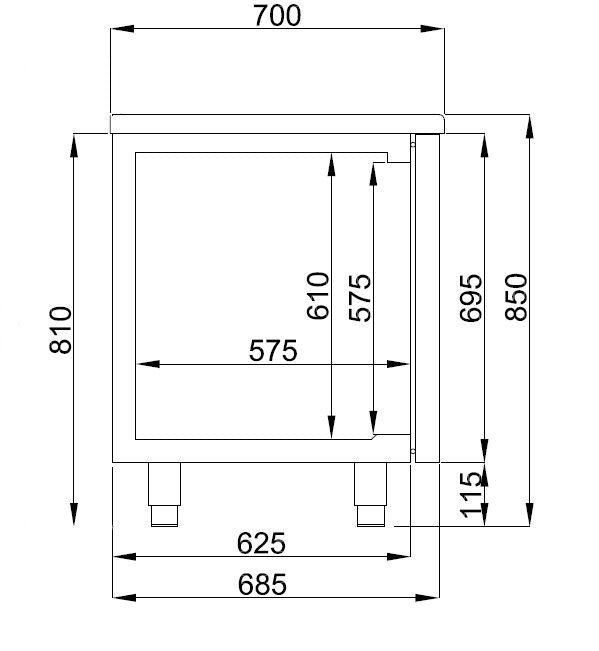 700 Table Réfrigérée 1 Porte 4 Tiroirs Energy Line - Combisteel 7489.5530