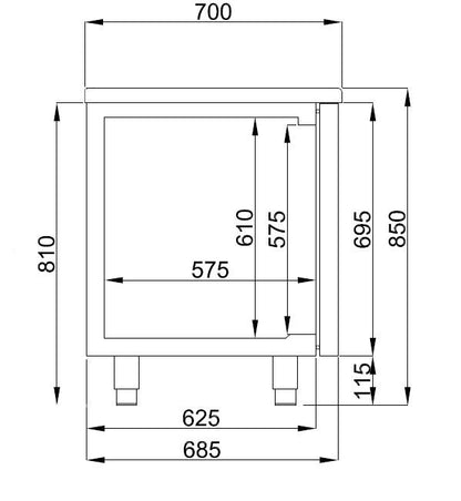 700 Table Réfrigérée 1 Porte 4 Tiroirs Energy Line - Combisteel 7489.5530