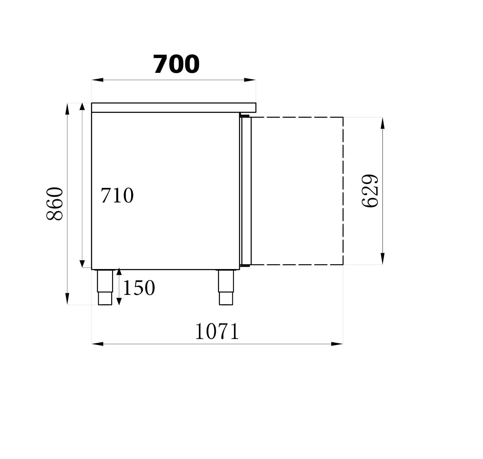 700 Table Réfrigérée 2 Portes L1360 - Combisteel 7950.0080