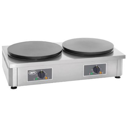 Crêpière électrique 2 plaques fonte émaillée Ø400 mm RG-CED400