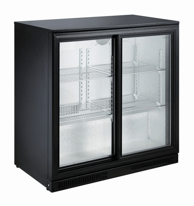 Arrière Bar Réfrigérée Noir 2 Portes Coulissantes L900 - 7455.1315