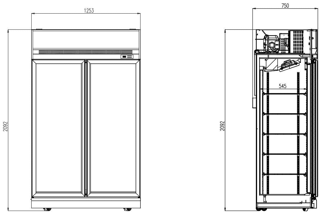 Armoire Positive 2 Portes En Verre Noir Ins-1000R Bl - Combisteel 7455.2405