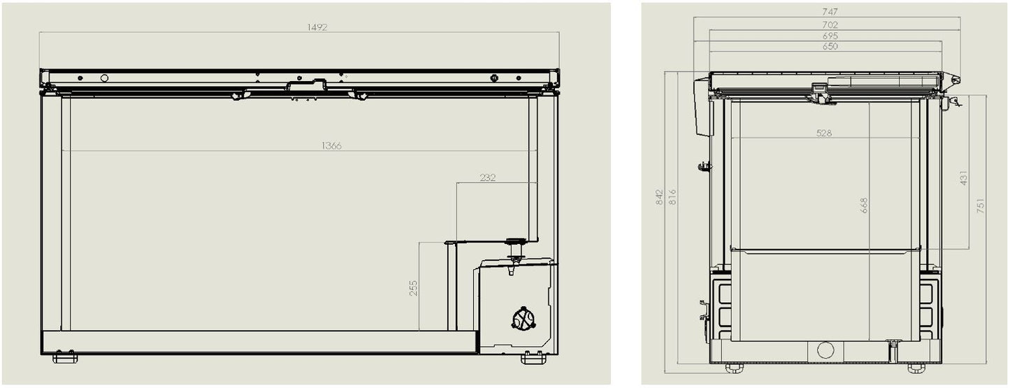 Congélateur Bahut Couvercle En Inox 469 L - Combisteel 7151.1115