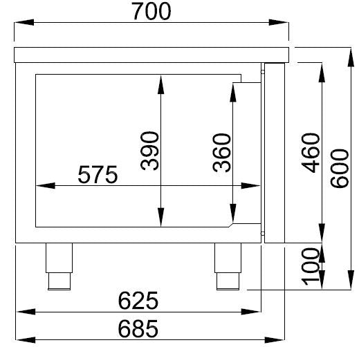 Table Réfrigérée 600 Haute 3 Portes - Combisteel 7489.5080