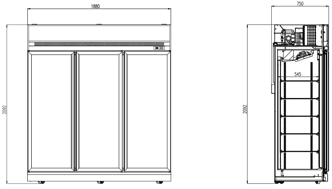 Armoire Positive 3 Portes En Verre Ins-1530R - Combisteel 7455.2410