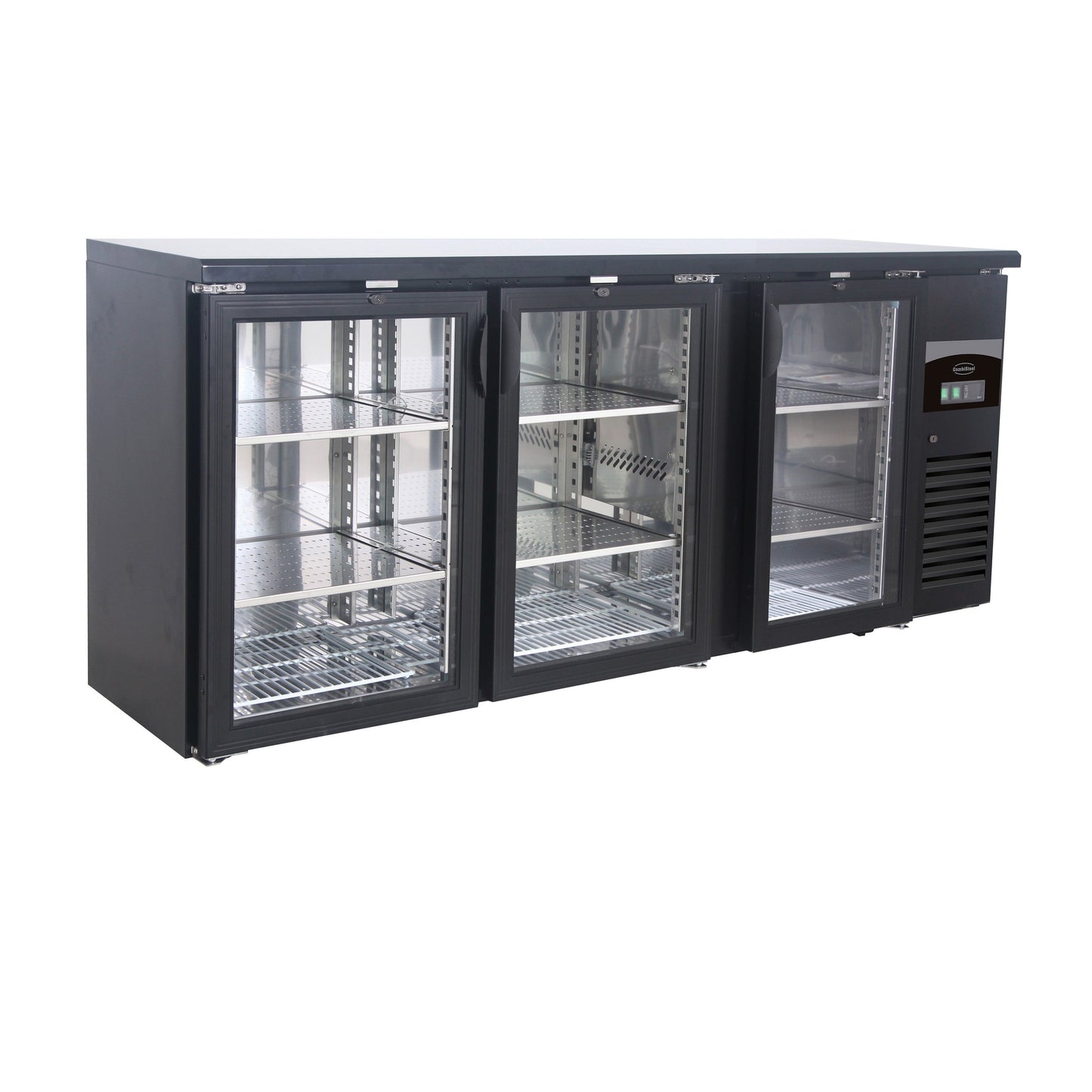 Arrière Bar Réfrigérée Noir 3 Portes En Verre L2002