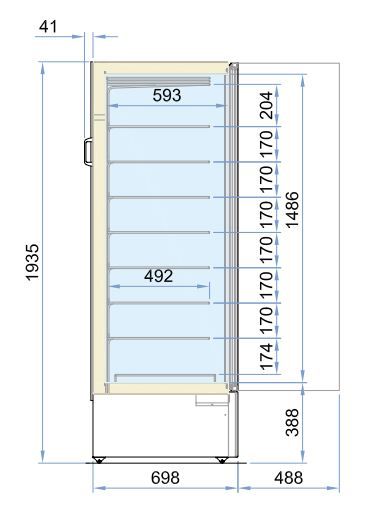 Armoire Negative Porte En Verre Marin Statique - Combisteel 7295.0070