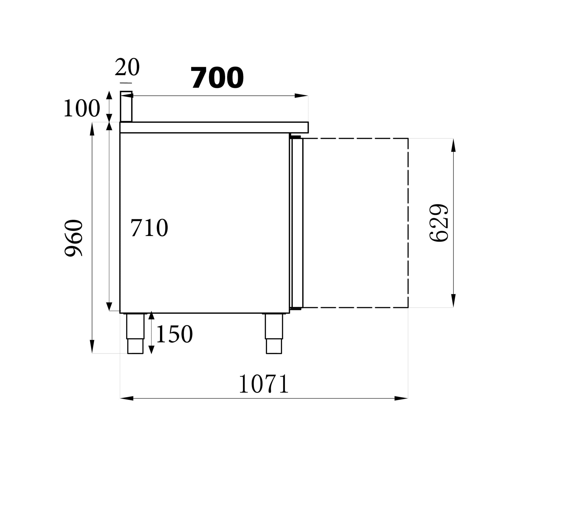 Table Réfrigérée Avec Dosseret 3 Portes - Combisteel 7450.0782