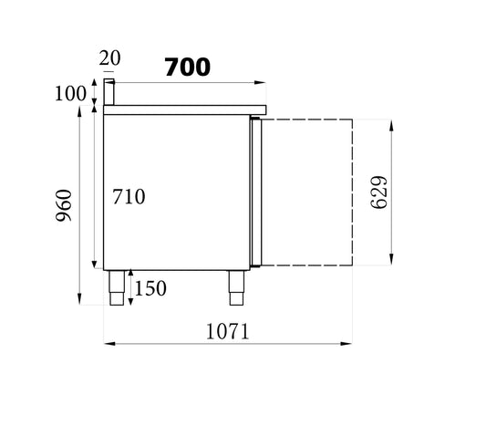 Table Réfrigérée Avec Dosseret 3 Portes - Combisteel 7450.0782