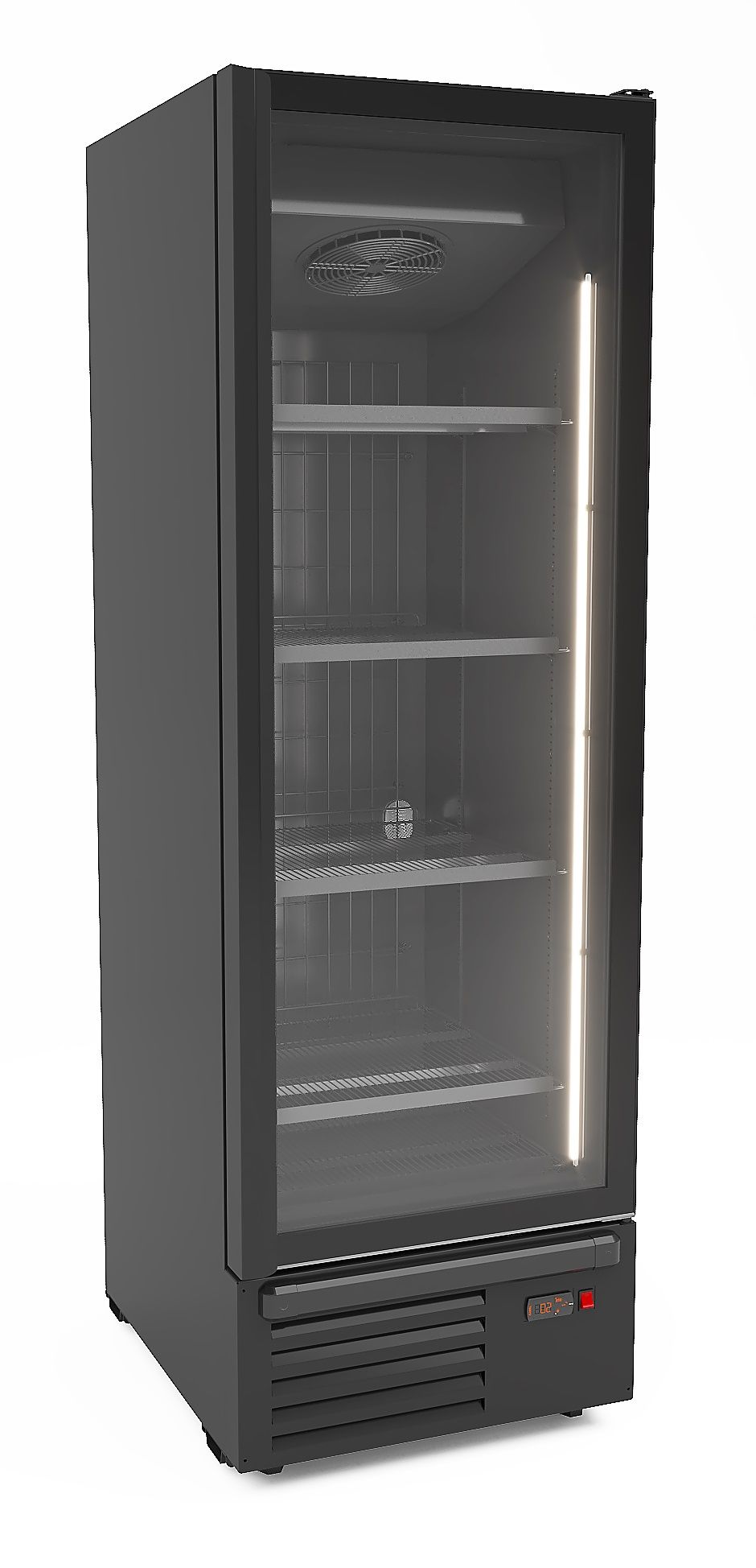 Armoire Negative 1 Porte En Verre Noir 500L