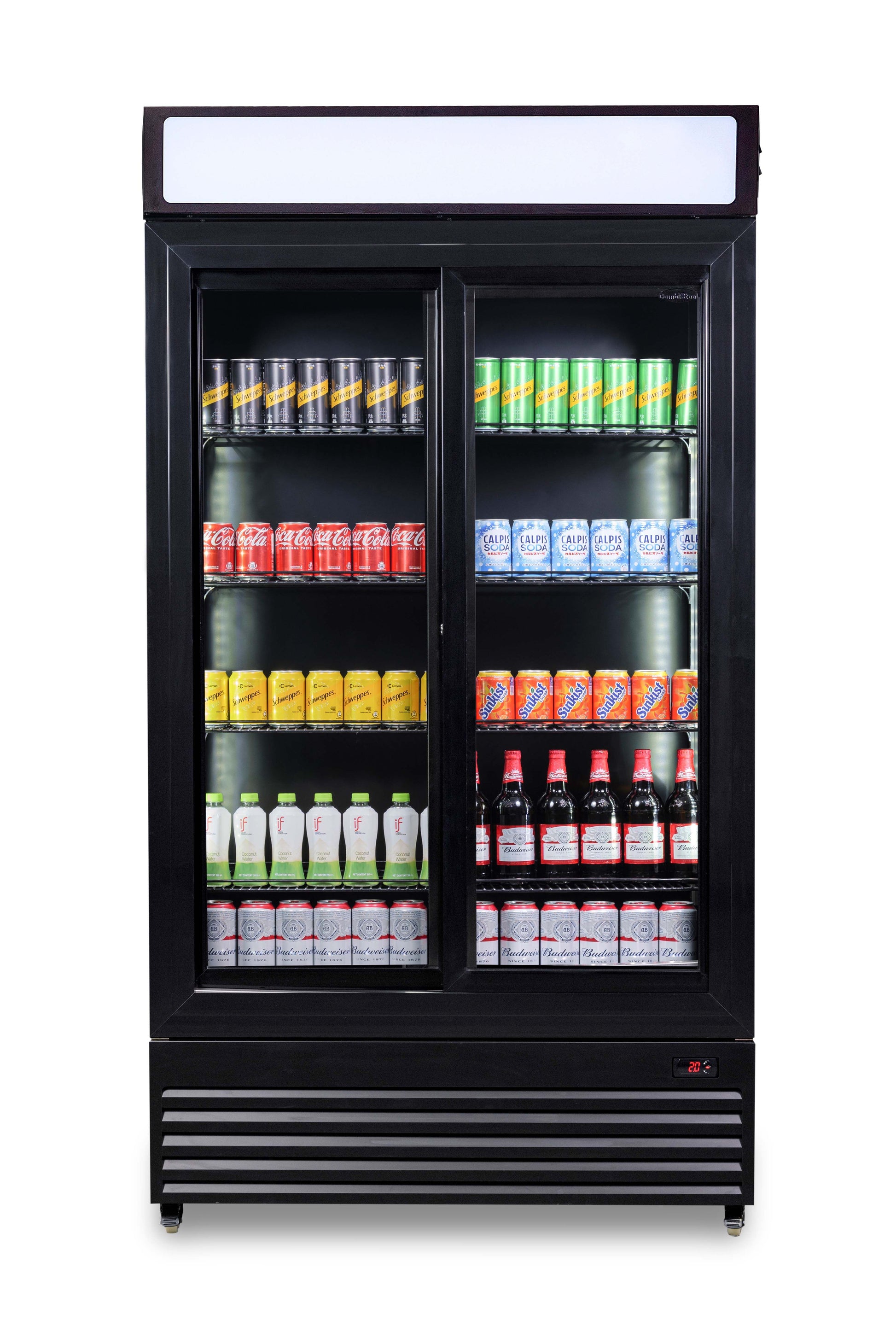 Armoire Positive Avec Portes Coulissantes En Verres Bez-780 Sl Noir - Combisteel 7455.1398