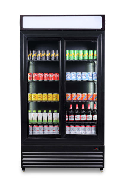 Armoire Positive Avec Portes Coulissantes En Verres Bez-780 Sl Noir - Combisteel 7455.1398