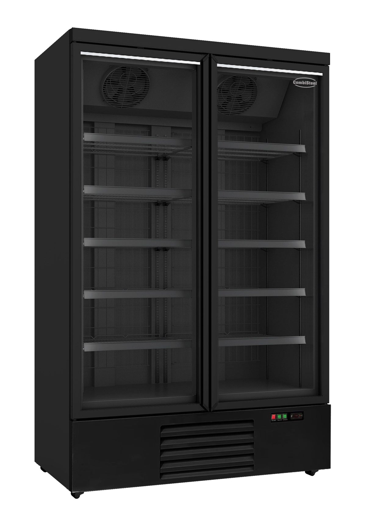 Armoire Negative 2 Portes En Verre Noir Jde-1000F Bl