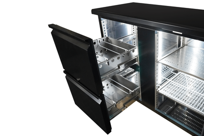 Arrière Bar Réfrigérée Noir 3 Portes Et 2 Tiroirs *Transport Sur Demande* - Combisteel 7450.0326