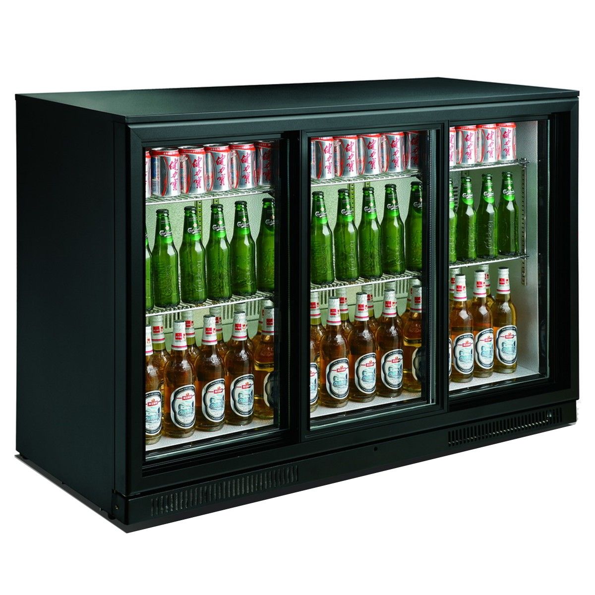 Arrière Bar Réfrigérée Noir 3 Portes Coulissantes L1335 - Combisteel 7455.1320