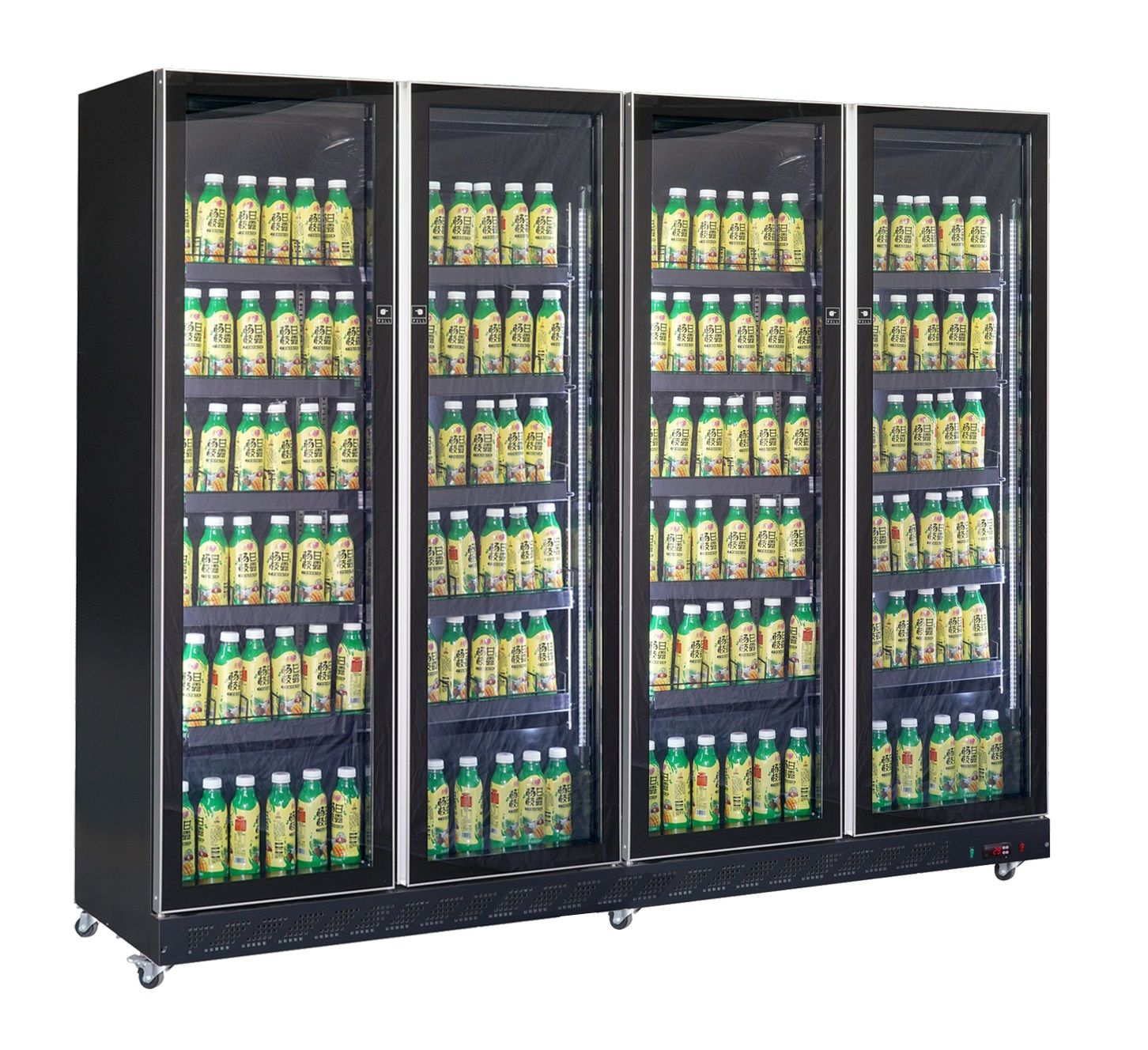 Armoire Positive 4 Portes En Verre Noir *Transport Sur Demande*