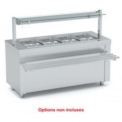Meuble bain-marie sec avec réserve neutre SIBSN-160 - Self enfant - 4x GN1/1