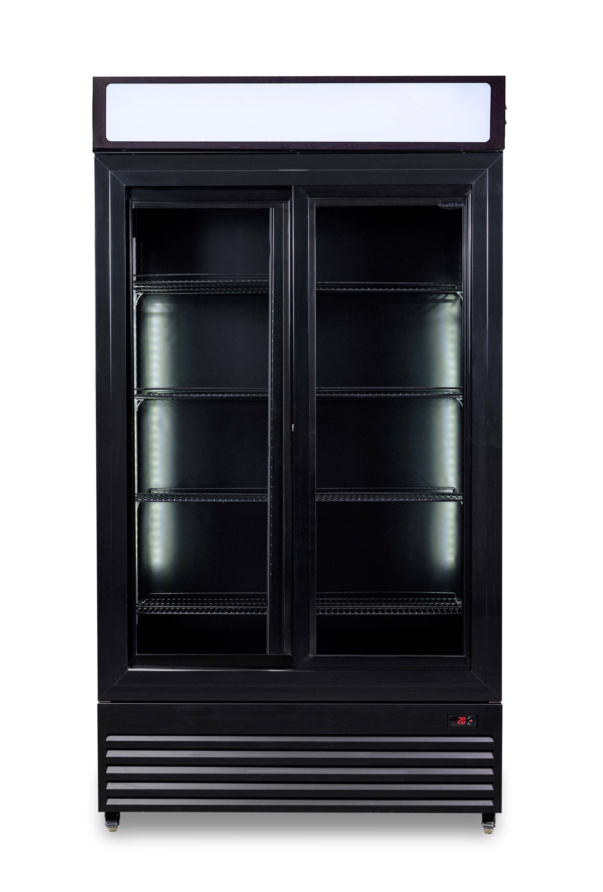 Armoire Positive Avec Portes Coulissantes En Verres Bez-780 Sl Noir - Combisteel 7455.1398