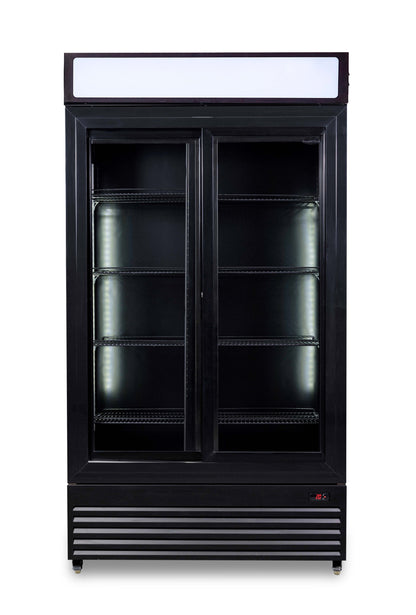 Armoire Positive Avec Portes Coulissantes En Verres Bez-780 Sl Noir - Combisteel 7455.1398