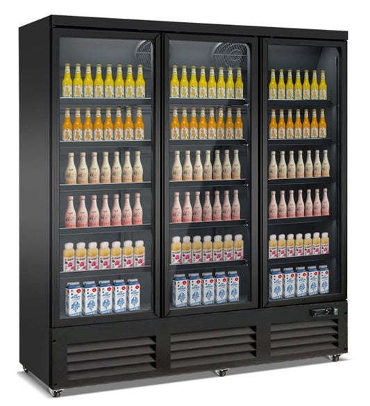 Armoire Negative 3 Portes En Verre Noir Ceb-1600F Bl