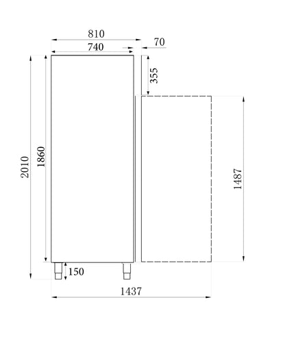Congelateur En Acier Inox+Al 600 Ltr Statique - Combisteel 7450.0410