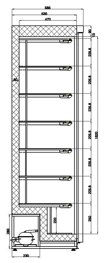 Armoire Negative Blanc 1 Porte L600 (7450.0571) - Combisteel 7450.0571