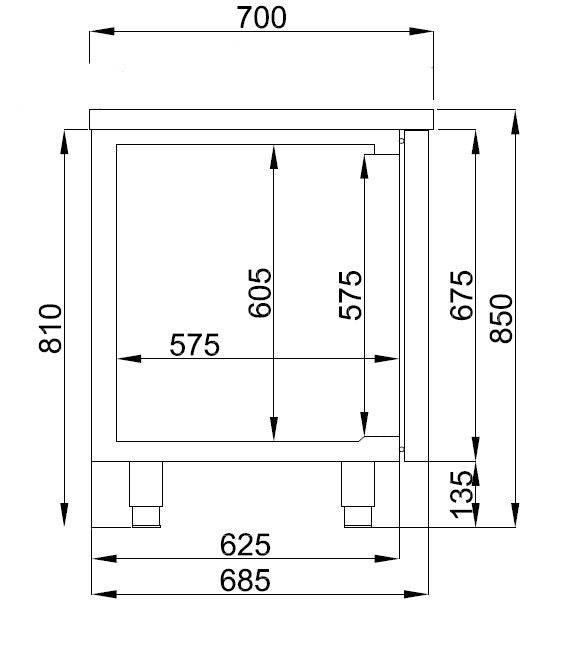 700 Table Réfrigérée 3 Portes L1865 - Combisteel 7489.5165