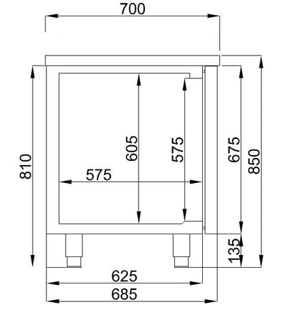 700 Table Réfrigérée 3 Portes L1865 - Combisteel 7489.5165
