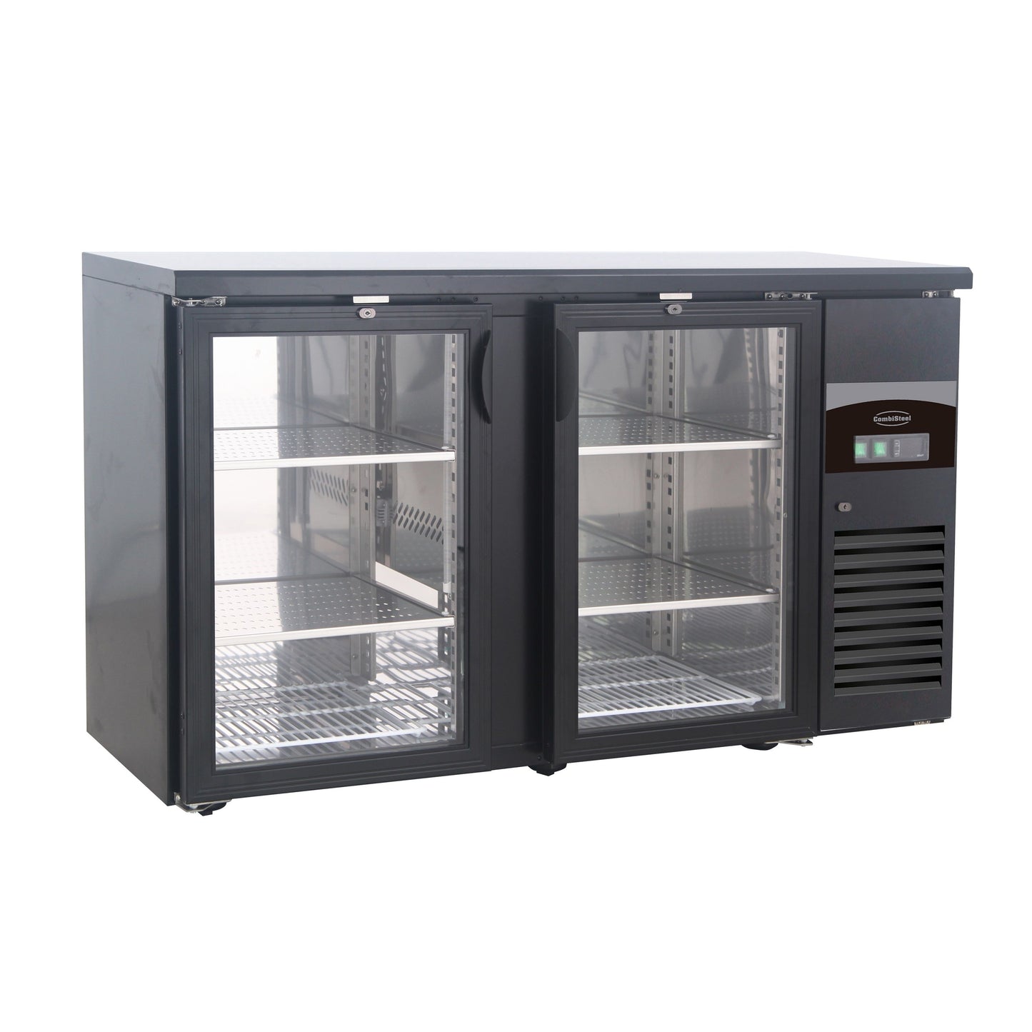 Arrière Bar Réfrigérée Noir 2 Portes En Verre L1462