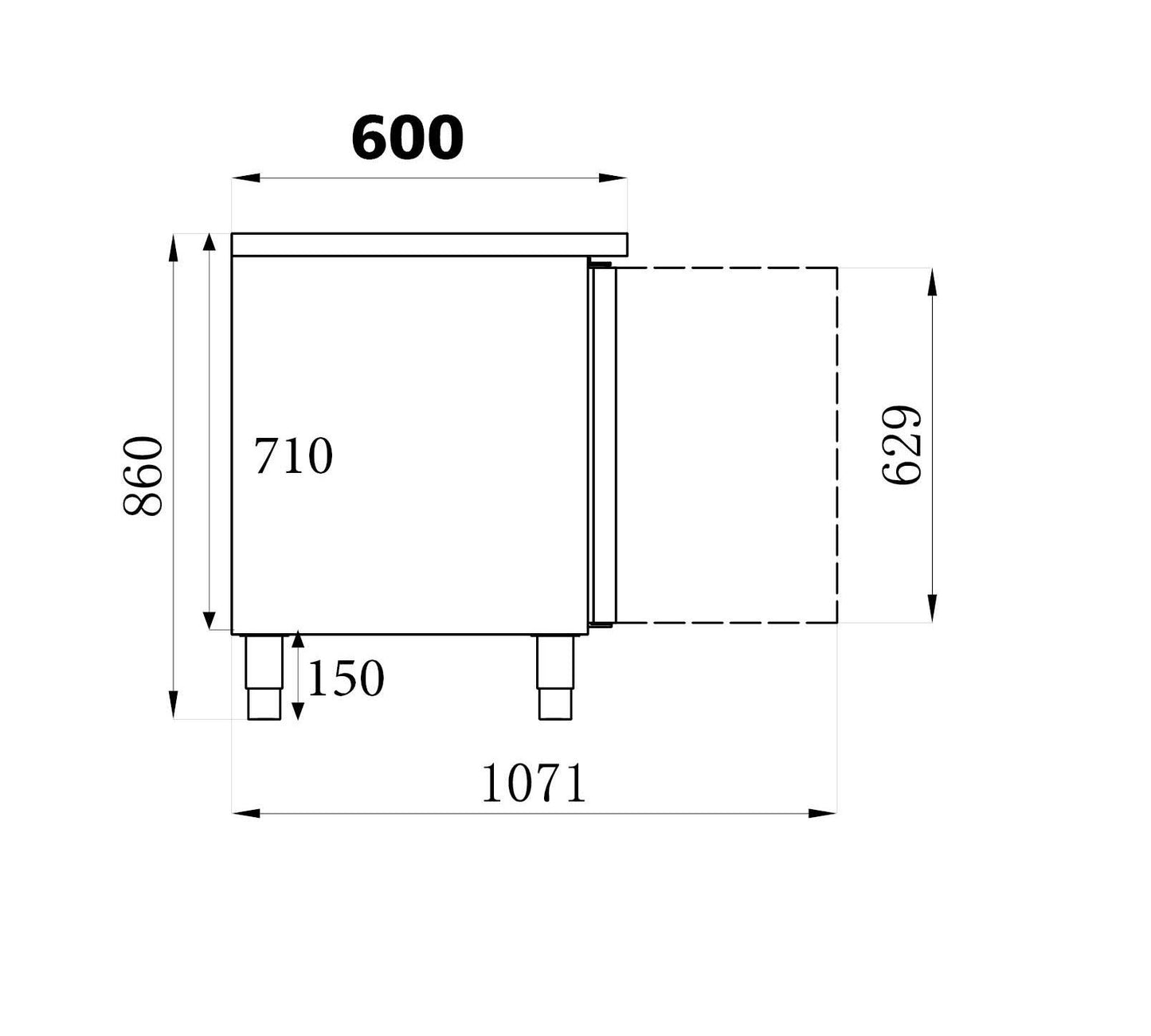 Table Réfrigérée 3 Portes P600 - Combisteel 7450.0116
