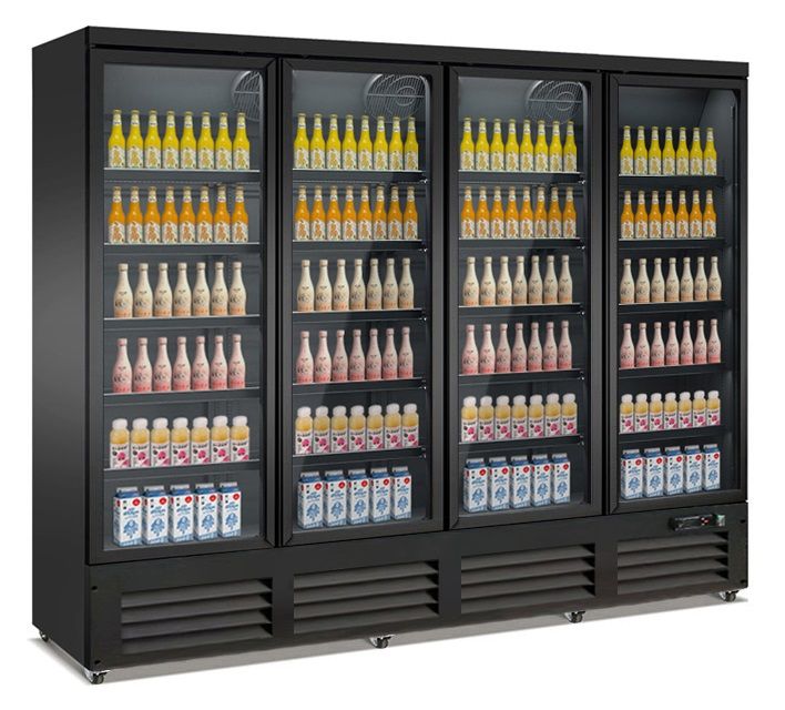 Armoire Positive 4 Portes En Verre Noir Ceb-2000R Bl *Transport Sur Demande*