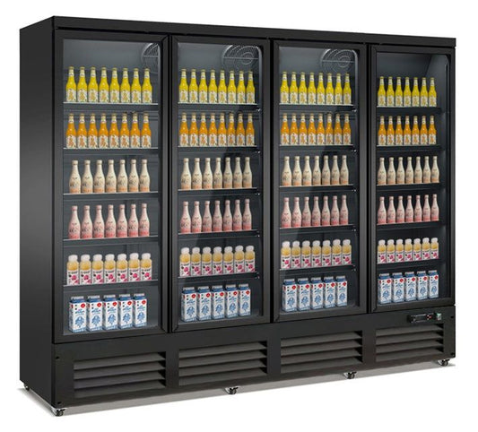 Armoire Positive 4 Portes En Verre Noir Ceb-2000R Bl *Transport Sur Demande*