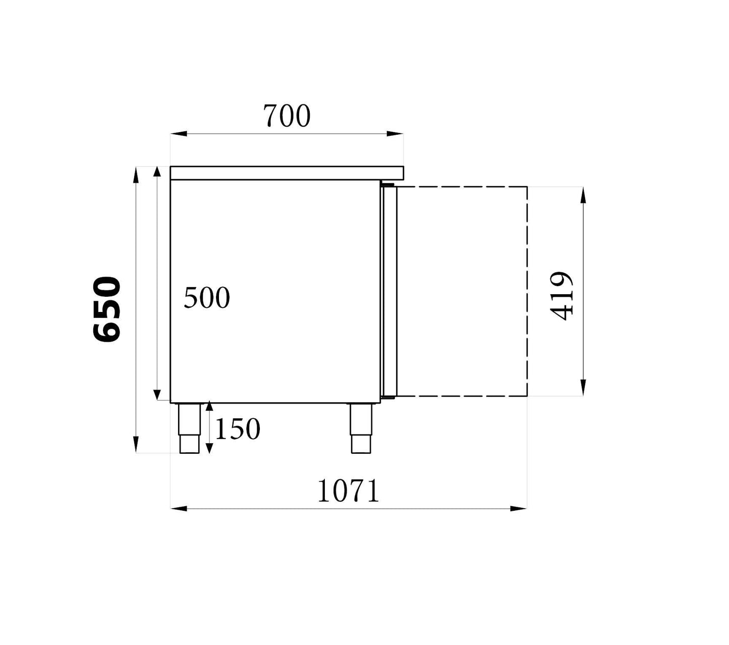 Table Réfrigérée 650 Haute 3 Portes L1795 - Combisteel 7450.0760