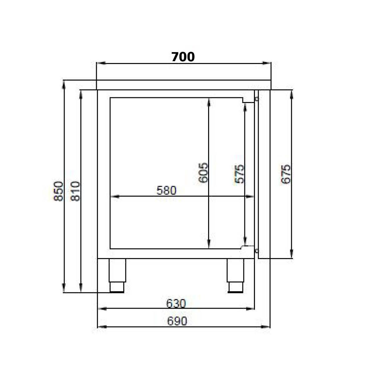 700 Table Réfrigérée 4 Portes Excl. Moteur - Combisteel 7489.5095