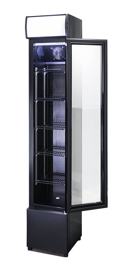 Armoire Positive Porte En Verre Étroit Noir - Combisteel 7455.1384