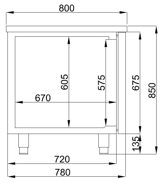 Table Réfrigérée Pâtisserie 2 Portes L1550 - Combisteel 7489.5250