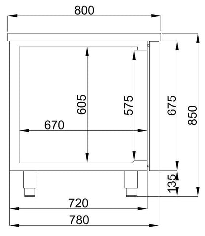 Table Réfrigérée Pâtisserie 2 Portes L1550 - Combisteel 7489.5250