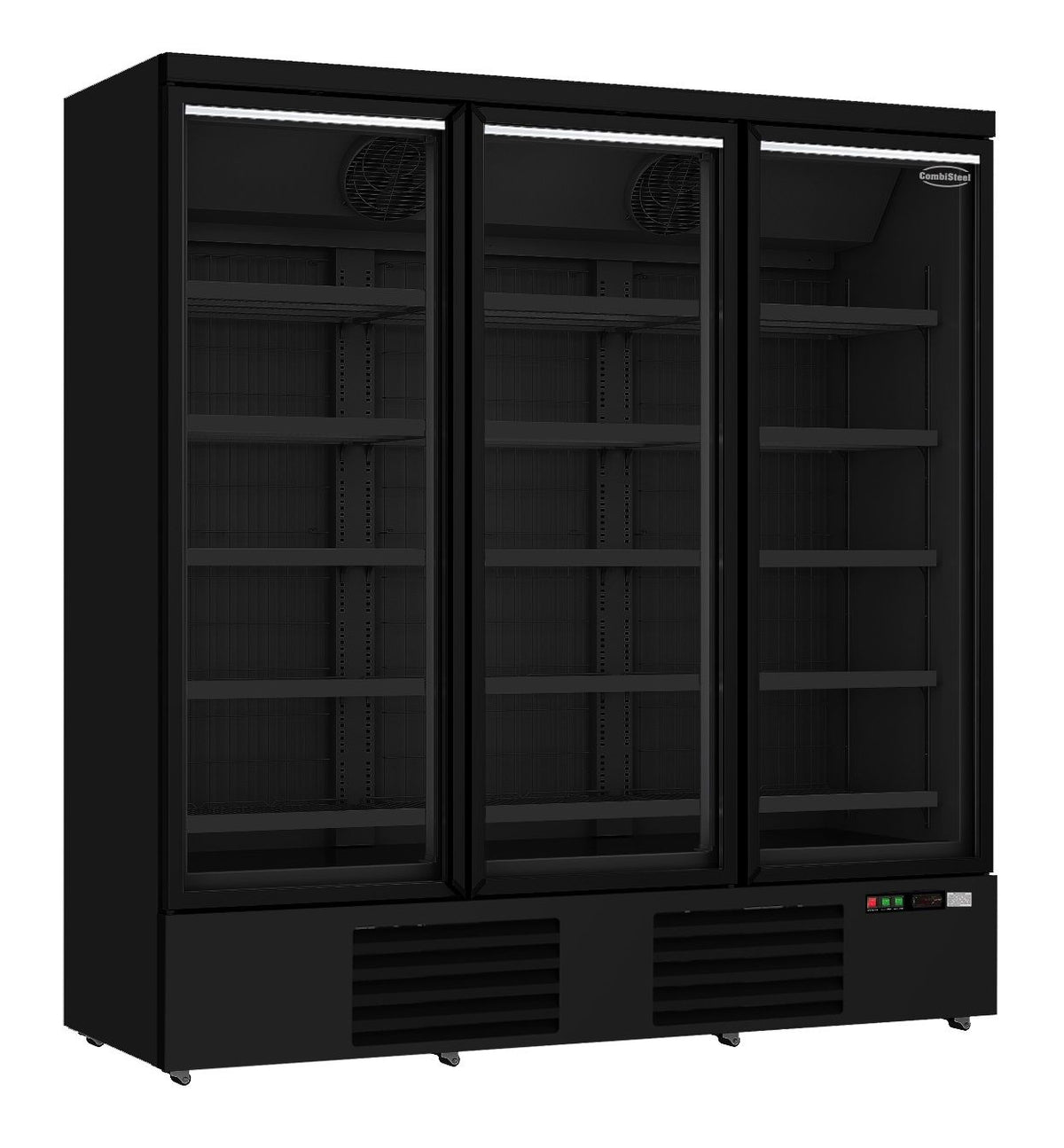 Armoire Negative 3 Portes En Verre Noir Jde-1530F Bl