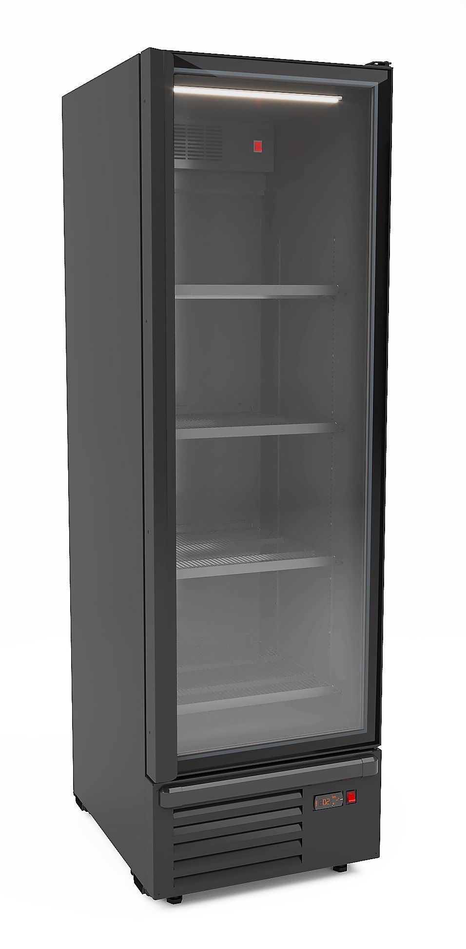 Armoire Positive 1 Porte En Verre Noir 550L