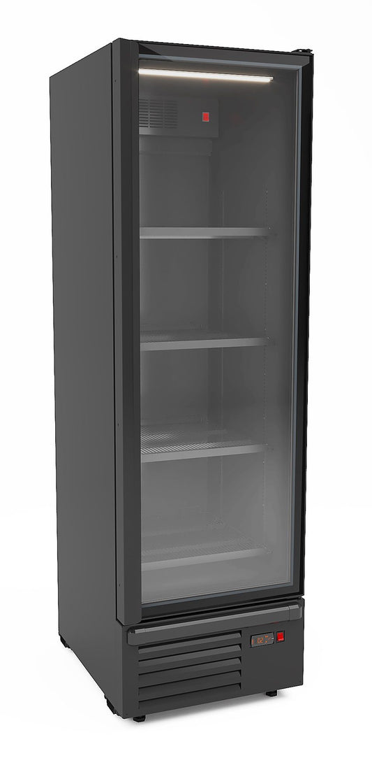 Armoire Positive 1 Porte En Verre Noir 550L