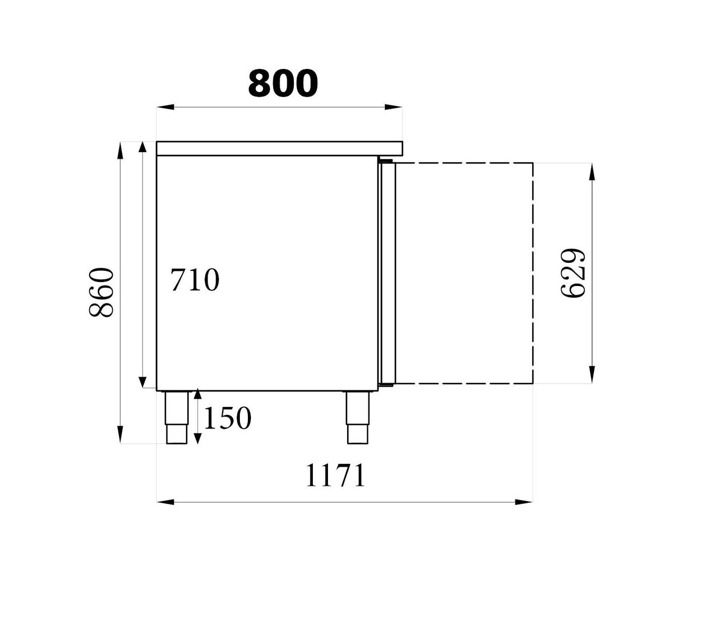 Table Réfrigérée Pâtisserie 3 Portes L2020 - Combisteel 7450.1220