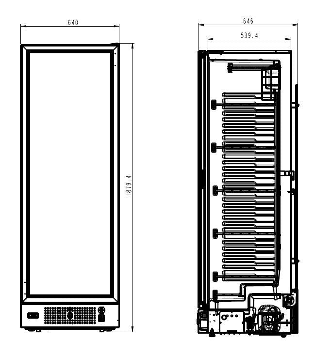 Armoire Negative 1 Porte En Verre Noir 382L L640 - Combisteel 7464.0064