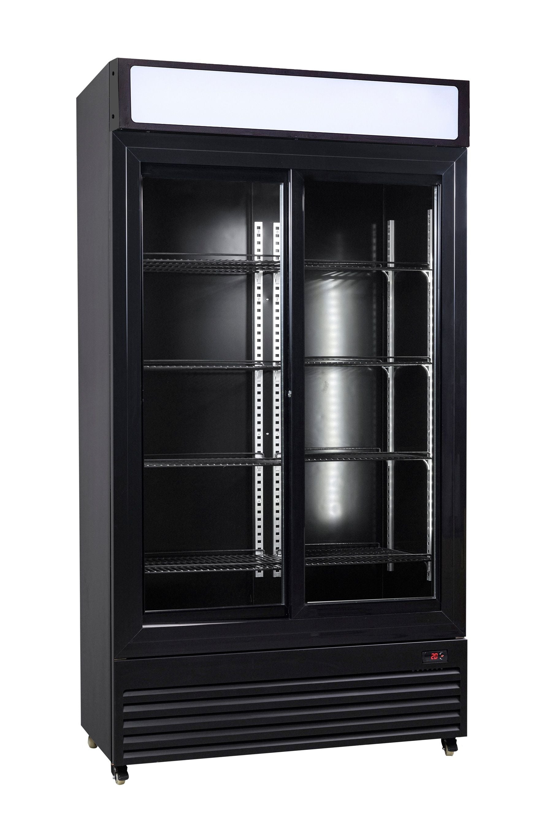 Armoire Positive Avec Portes Coulissantes En Verres Bez-780 Sl Noir - 7455.1398